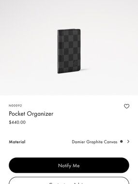 Louis Vuitton Pocket Organizer - Black